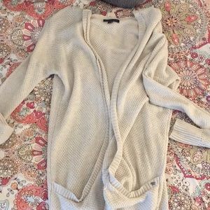 American eagle hooded beige cardigan